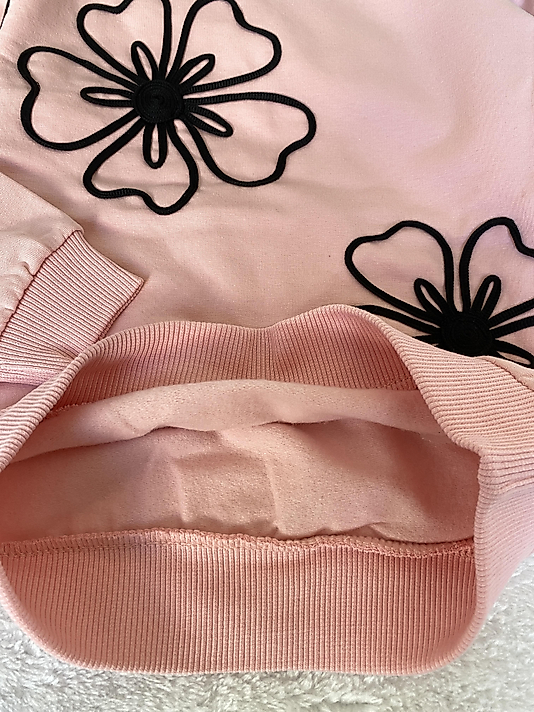 Pembe Çiçek Detaylı Sweat