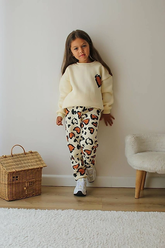 Leopar Desenli Şardonlu Takım