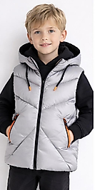 Gri Kapişonlu Şişme Yelek