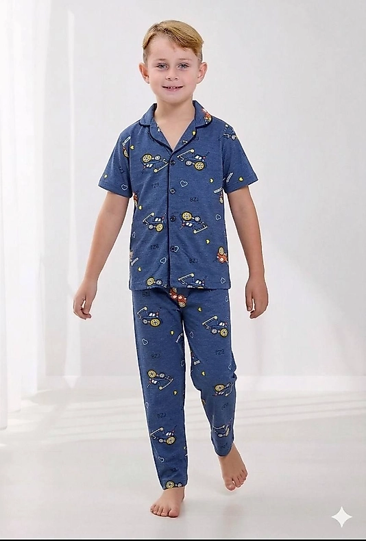 İş makinalı erkek çocuk pijama