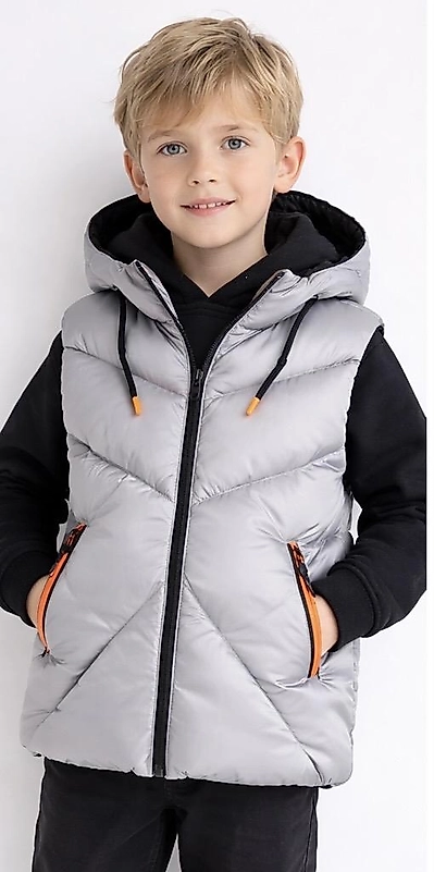 Gri Kapişonlu Şişme Yelek