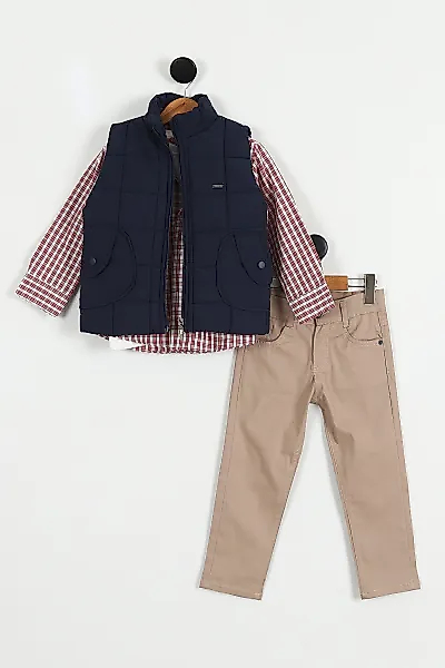 Lacivert Şişme Yelekli 4lü Takım