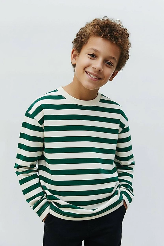 Yeşil Laci’el Paris Çizgili Sweatshir
