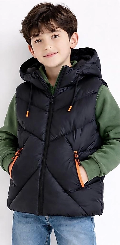 Siyah Kapişonlu Şişme Yelek