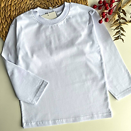 Beyaz Uzun Kollu Basic Tshirt