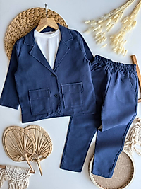 Lacivert Ham Keten Takım