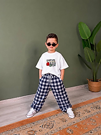 Lacivert Keten pantolonlu takım