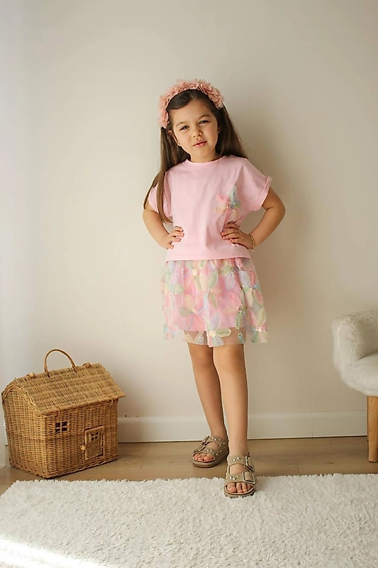 Pembe Zambaklı Etekli Takım