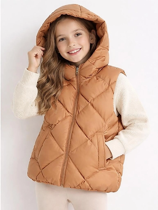 Kapişonlu Şişme Yelek(Taba)