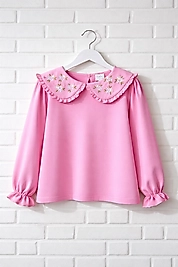 Yakası Nakışlı Likralı Bluz