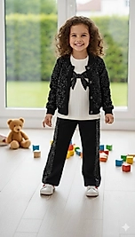 Pul Payet Ceketli 3lü Takım(Siyah)