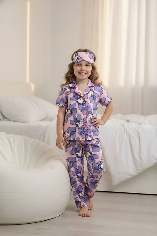 Unicornlu uyku bandı hediyeli pijama