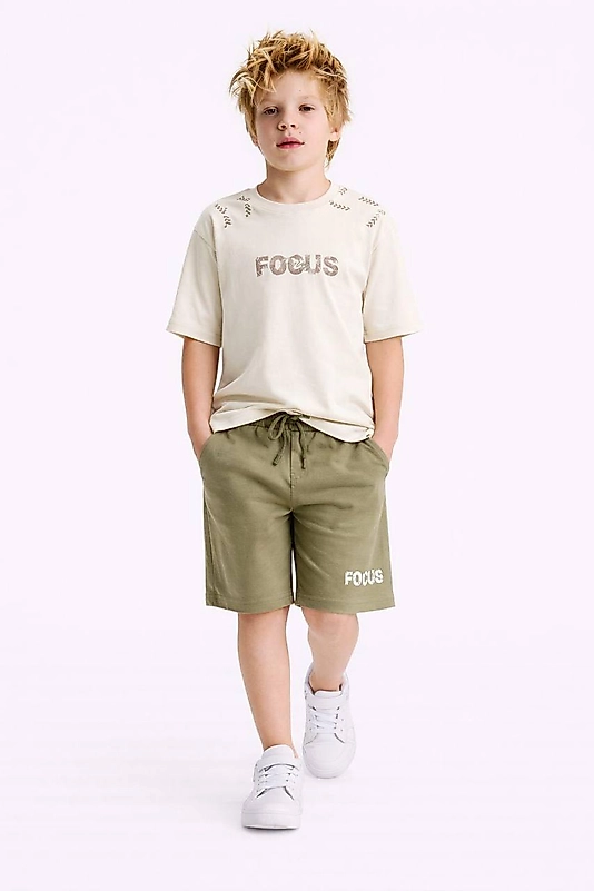 Focus Baskılı Şortlu Takım
