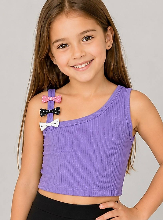 Lila Kurdele Detaylı Crop