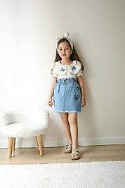 Stitch nakışlı etekli takım