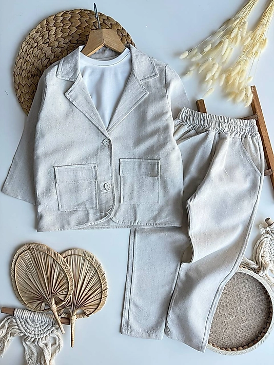 Krem Ham Keten Takım