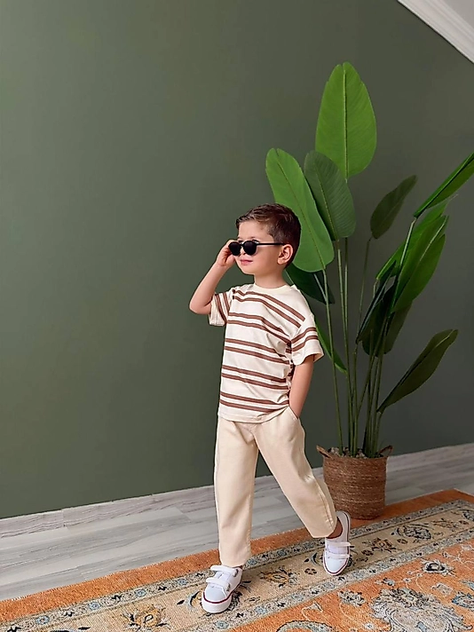 Gabardin pantolonlu soft takım