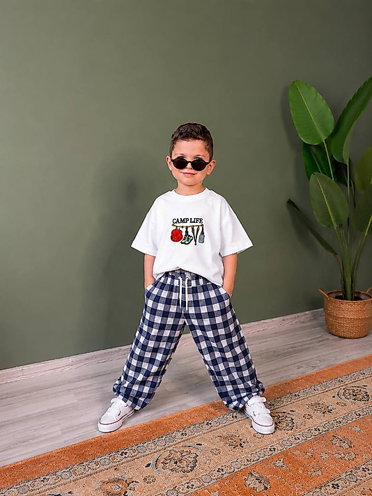 Lacivert Keten pantolonlu takım