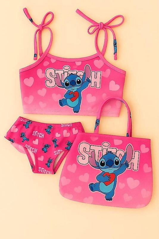 Stitch Plaj Çantalı Bikini