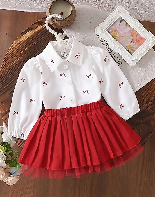 Fiyonk Detaylı Etekli Takım(kırmızı)