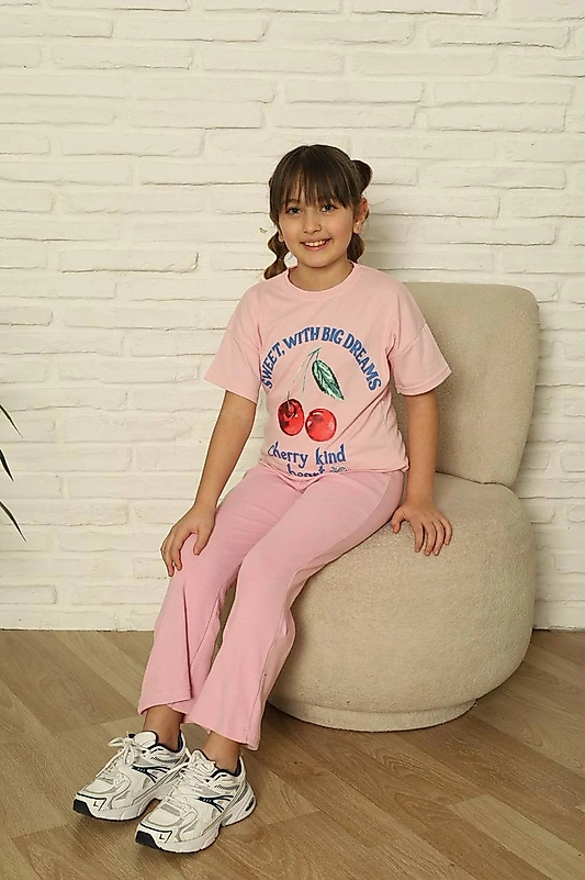 Kiraz Detaylı Taytlı Takım