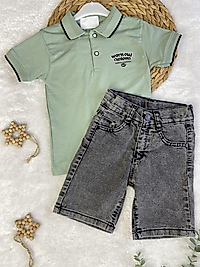 Denim Şortlu Takım(yeşil)