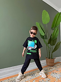 Minecraft baskılı eşofman takımı