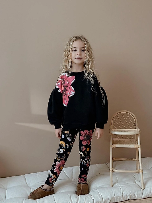 Çiçekli Taytlı Şardonlu Takım