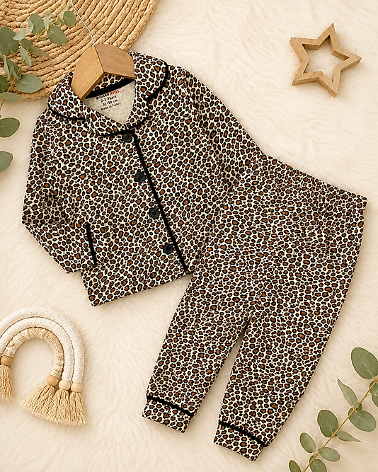 Leopar Desenli Pijama Takımı