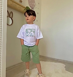 Yeşil Kot Şortlu Takım